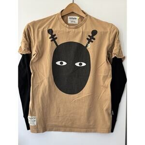 NUNUNU Kids' Black Mr. Dude Long Sleeve Shirt - Unisex - Size 12-14Y